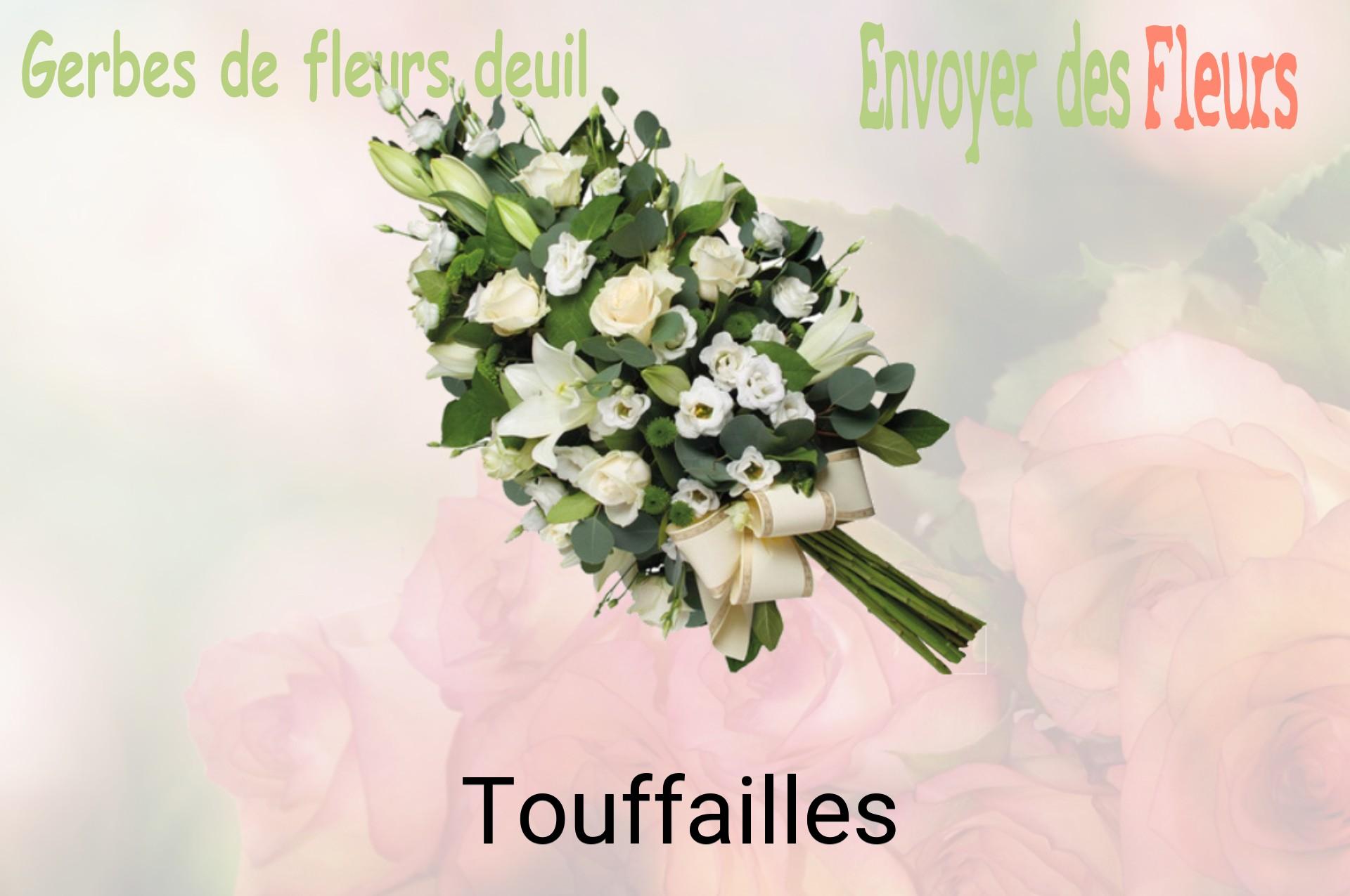 Gerbe de fleurs de deuil livrée à Touffailles